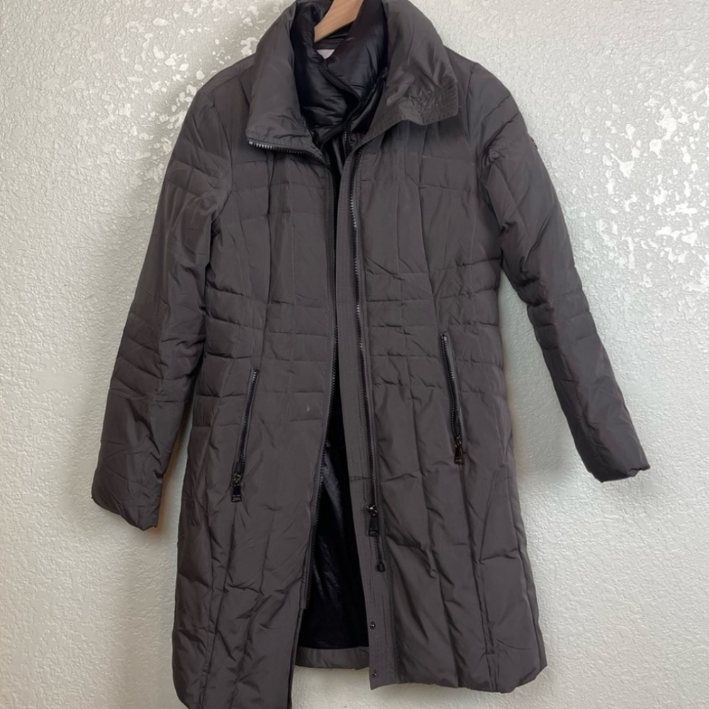 Calvin Klein Black Puffer Winter Down Insulated Long Coat Medium